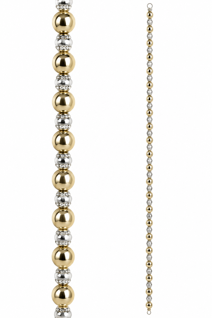 6’ Silver and Gold Beaded Garland