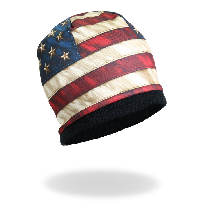 American Flag Beanie: Description
Soft cotton / polyester beanie with bright sublimated design! Snug fit to stay on while yo