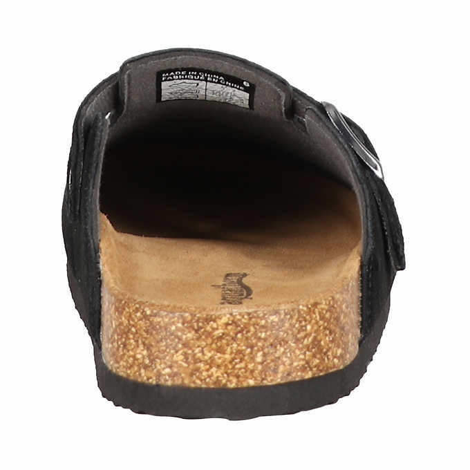 Aquatherm Women’s Suede Clogs Black Cork Midsole Comfort Sandals – 1773906