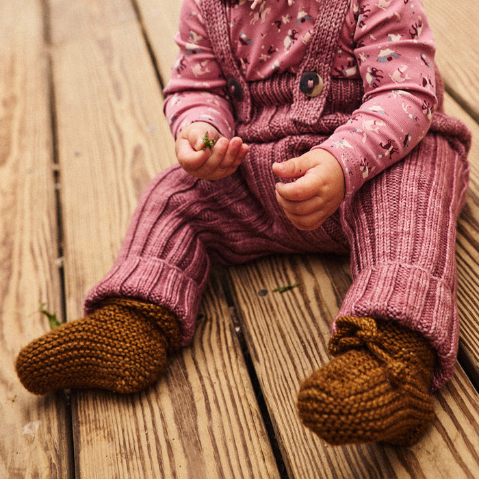 Baby Merino Wool Classic Booties - Nutmeg