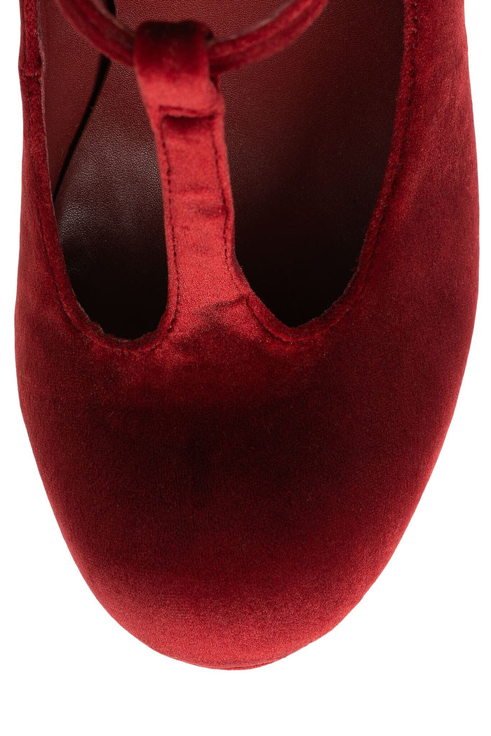 BAM-BAM Jeffrey Campbell Platform Mary-Jane Wine Velvet