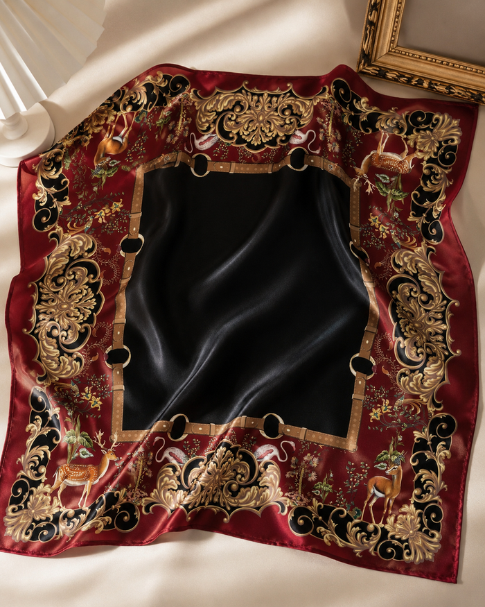 Baroque Wildlife Silk Scarf