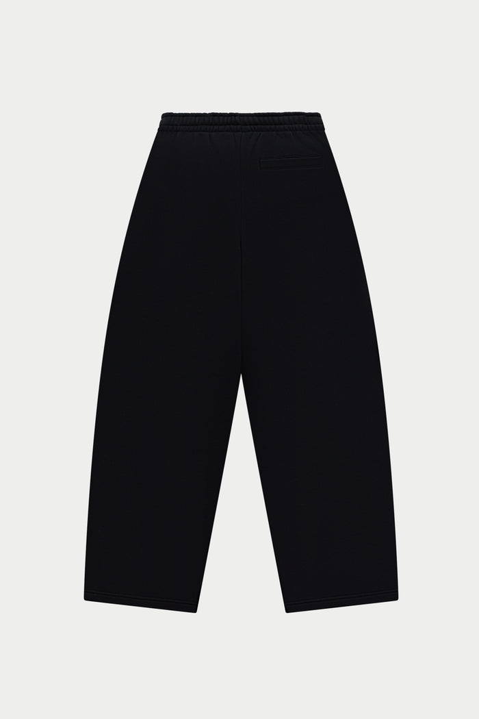 Black joggers on a white background