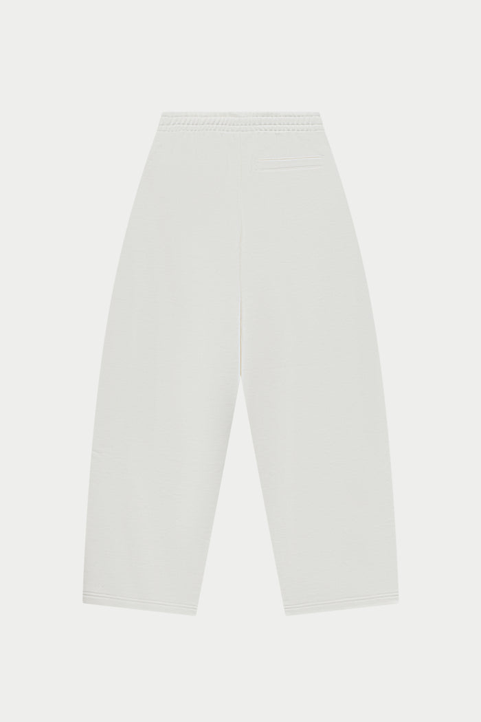 Off white joggers on a white background