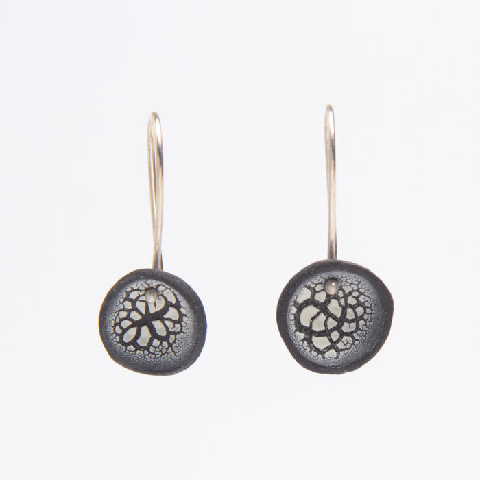 Black and White Crackle Earrings