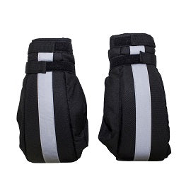 Black Motorcycle Mitts: Textile mitts can be attached to handlebars and you slip your hands in when ready to ride