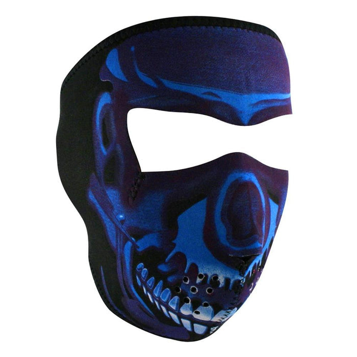 Blue Chrome Full Mask Neoprene Blu/ Chr: The ZAN Headgear Neoprene Face Mask features full coverage of the face and ears with