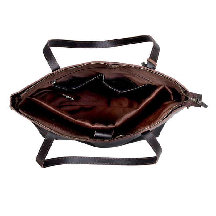Burgundy Portland Buffalo Leather Tote Bag Combo Set