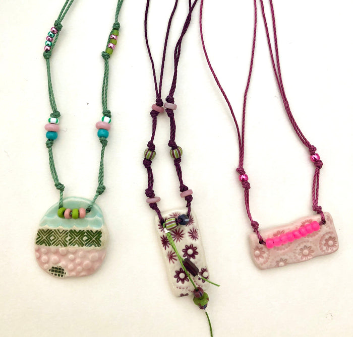 Ceramic Necklace in Wine