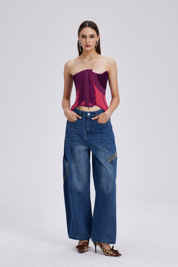 Chayyim Leopard Pocket Baggy Jeans