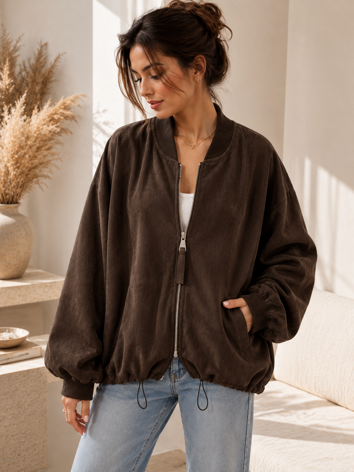 Chocolate Wildleder Bomberjacke