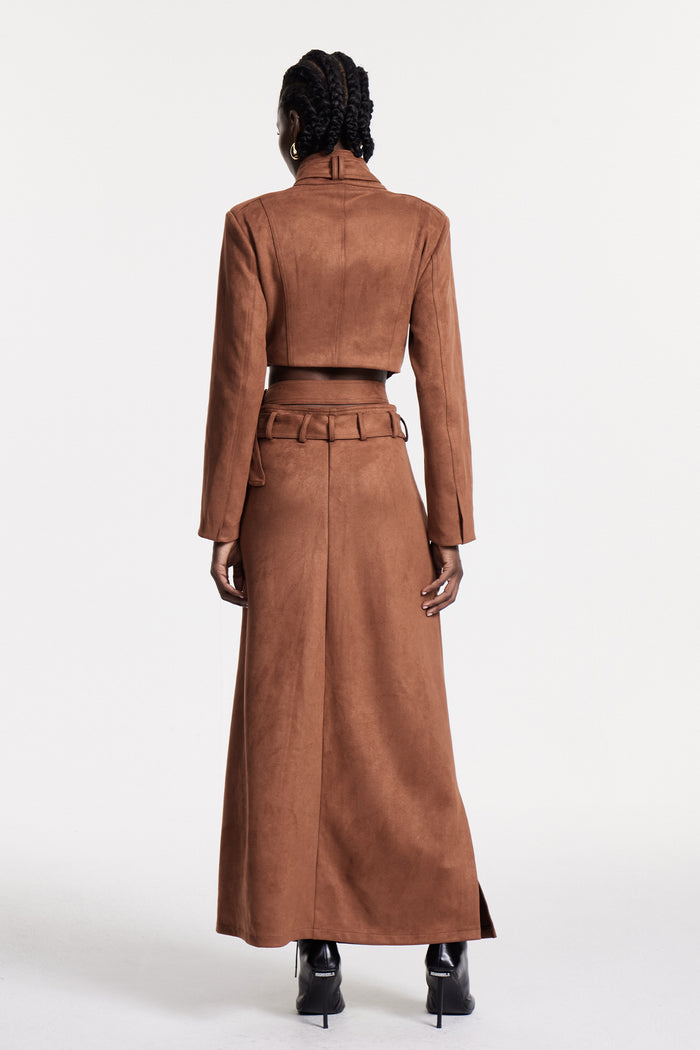 Christer Suede Cutout Skirt Set