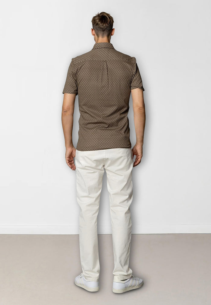 Clean Cut Copenhagen CLEAN FORMAL AOP S/S SHIRT Skjorte S/S Brun