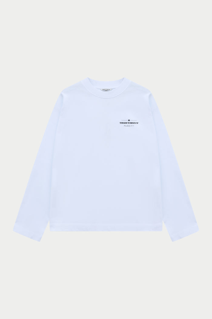 COPYRIGHT LONG SLEEVE T-SHIRT - WHITE BLACK