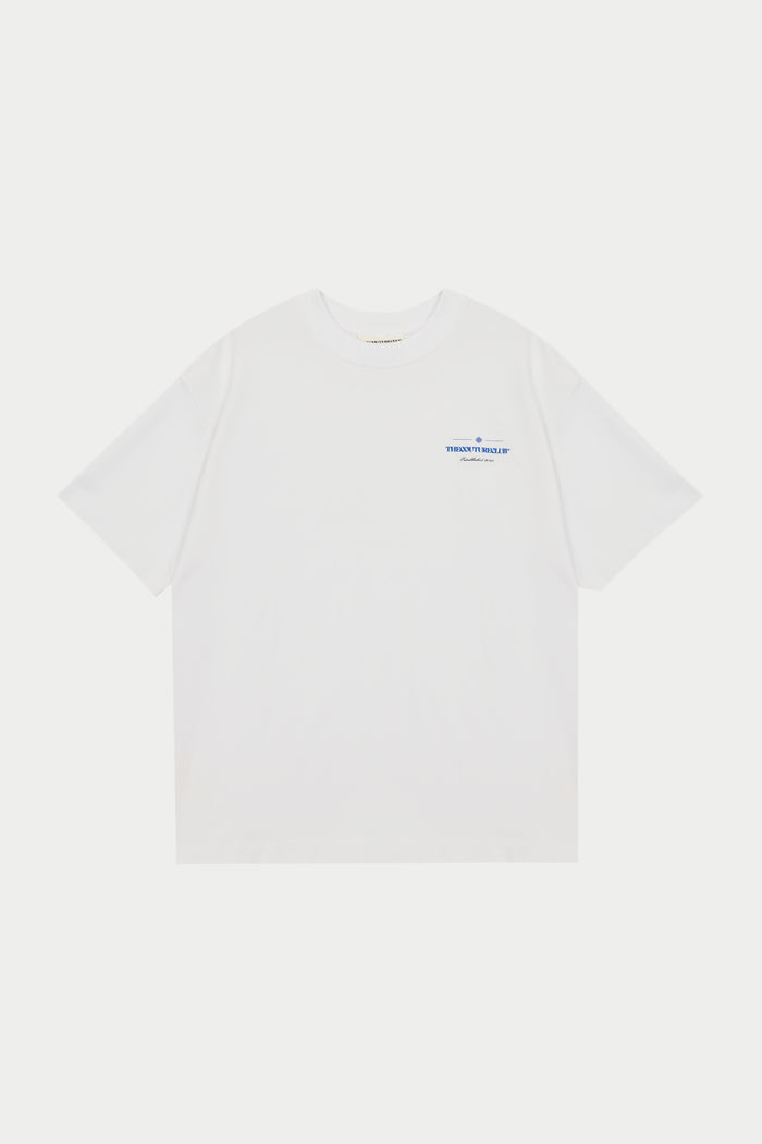 COPYRIGHT MULTI GRAPHIC T-SHIRT - WHITE BLUE