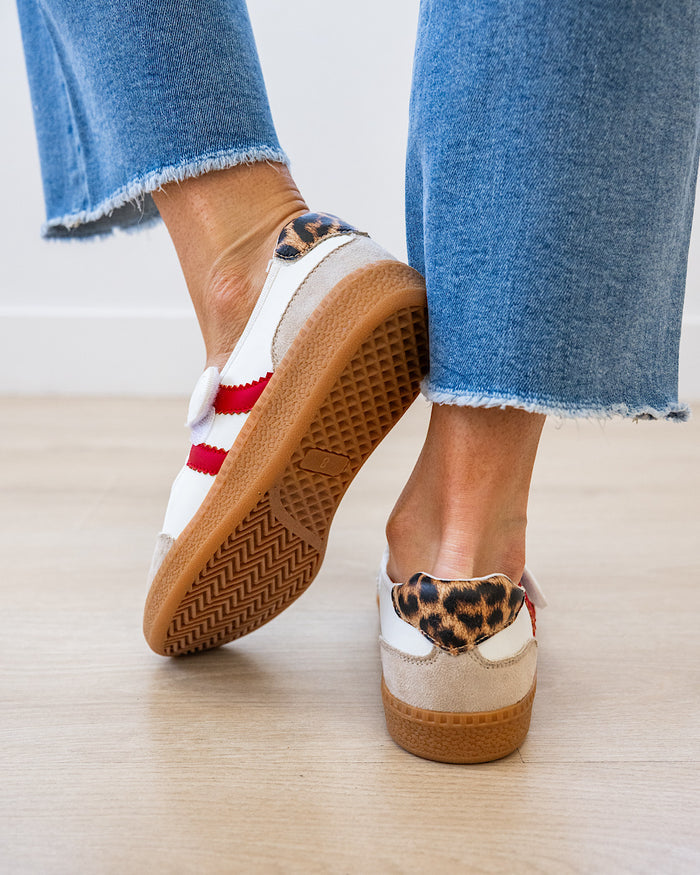 Corkys Calm Down Mary Jane Sneakers - White & Red Corkys Footwear