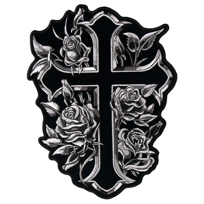 Cross and Roses: Description
The Cross and Roses Patch features a highly detailed cross and roses design and has heat sealed