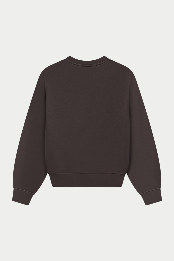 Dark brown sweatshirt on a white background