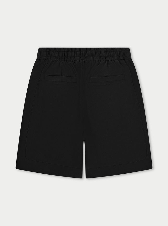 CUPRO PANELLED SHORTS - BLACK