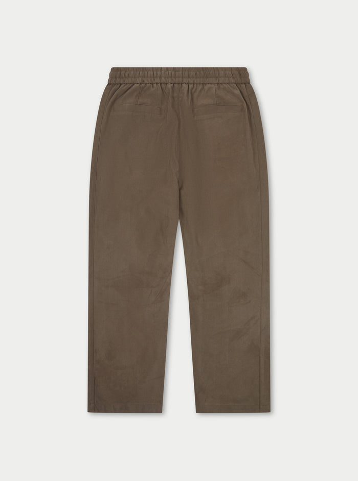 CUPRO PANELLED TROUSER - BROWN
