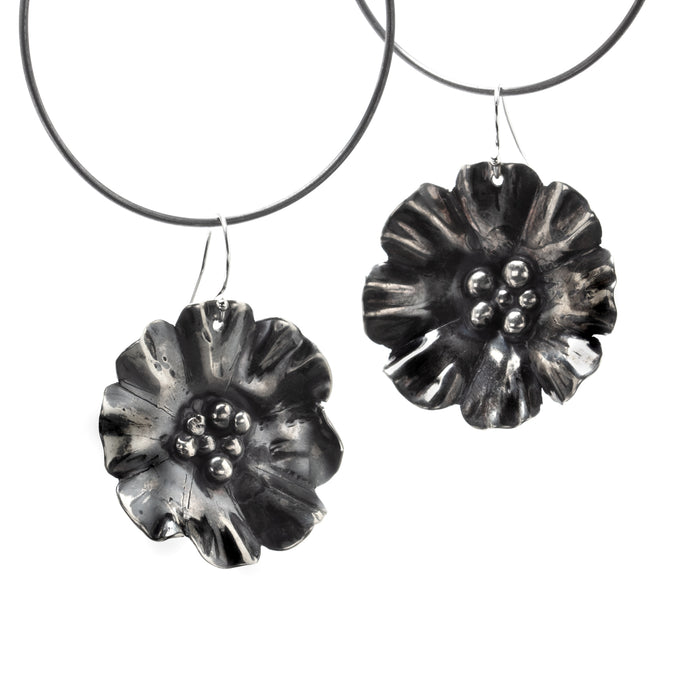 Dangling Silver Flowers