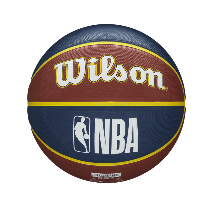 Back view of the same basketball, featuring the "Wilson" logo in white, paired with the official "NBA" logo in white.