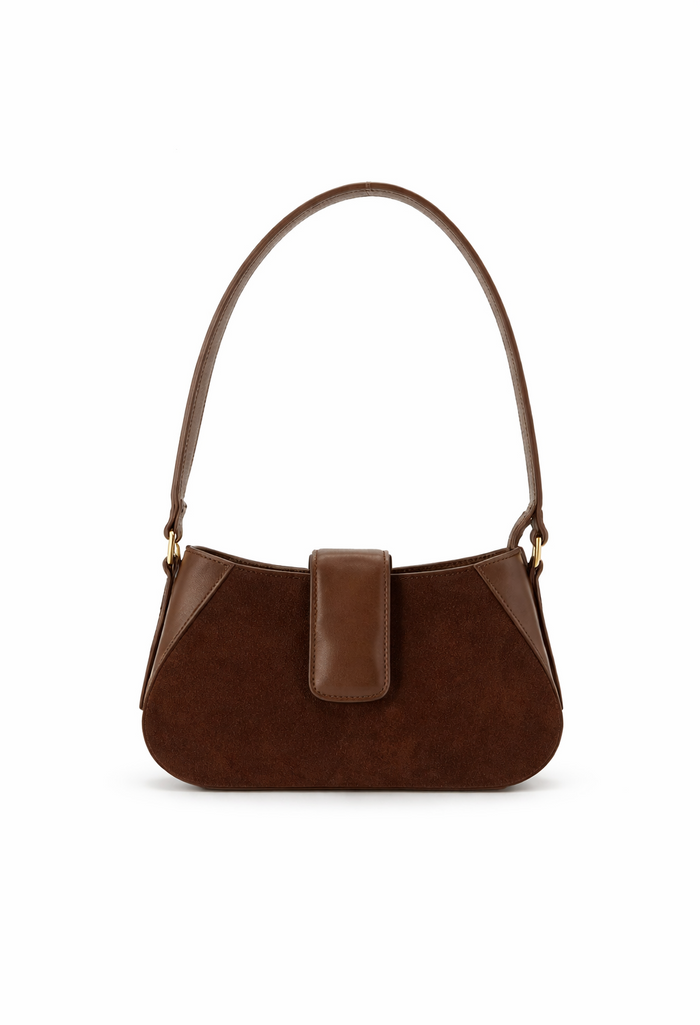 Faux Suede Shoulder Bag
