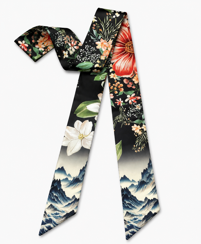 Floral Mountain Silk Scarf2