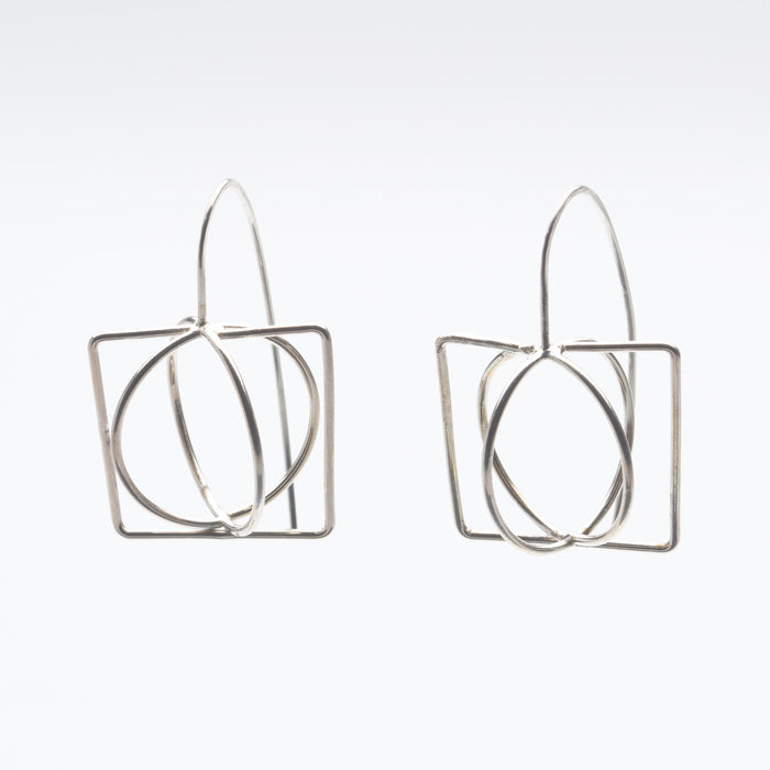 Geometric Sterling Cage earrings