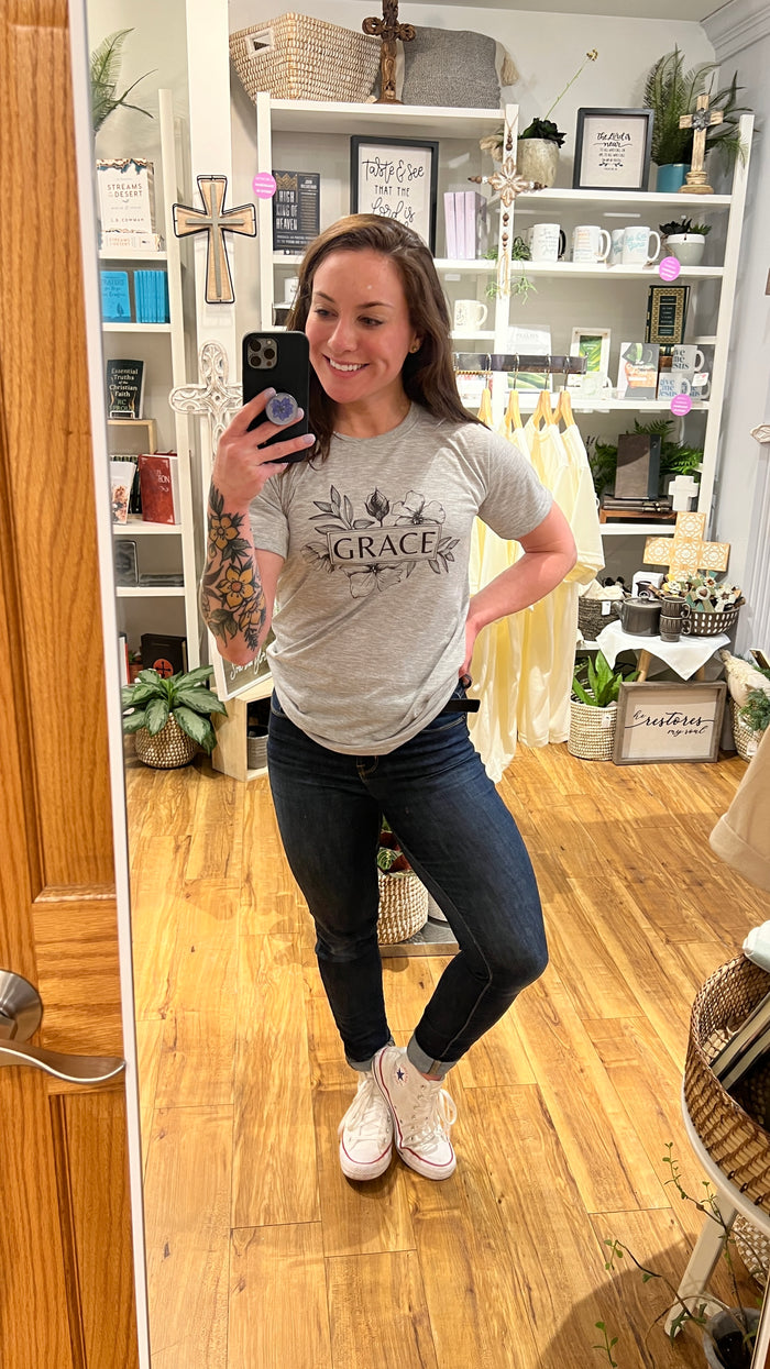 GRACE Floral T Shirt - Naptime Faithwear