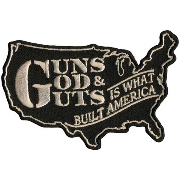 Guns God Guts Patch 4 Inch: Heat-sealed backing for easy iron-on application
