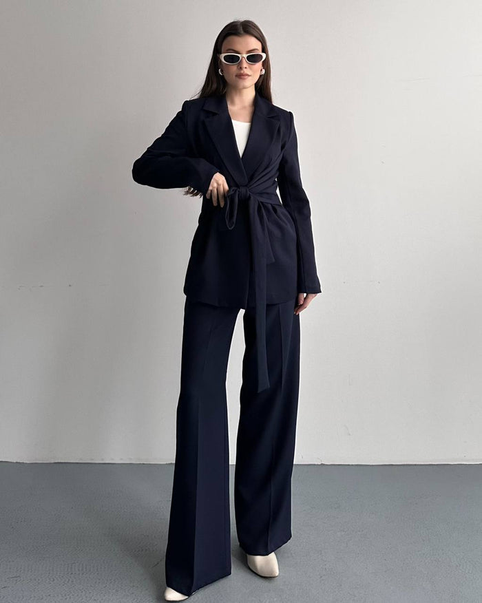 Hamida Belted Chic Styled Short Coat-2