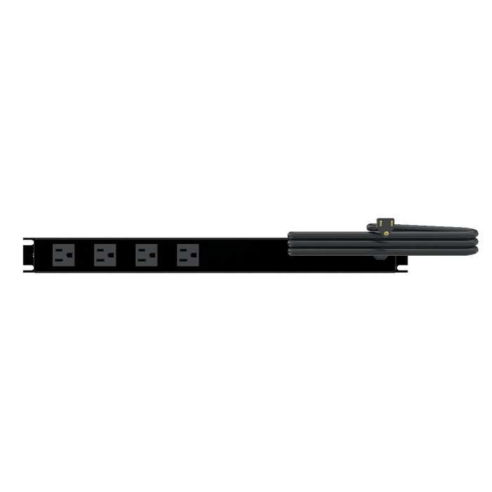 Heavy Duty Rack Mount 19-inch Power Bar, IEC 6-Outlet, 15 ft. cord, 125VAC, 15A, Black