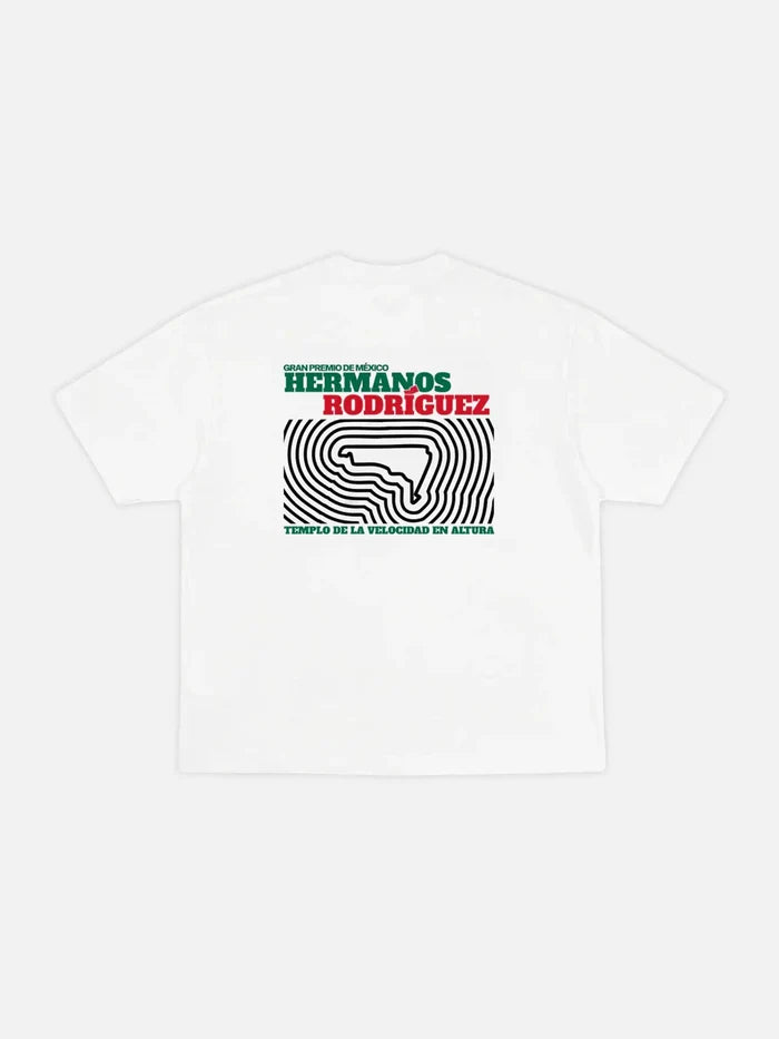 SOON TO BE ANNOUNCED Hermanos Rodrigez T-Shirt – beyaz, arka baskı görünümü