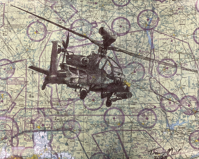 AH-64 Apache Map Print By Trever Nielsen