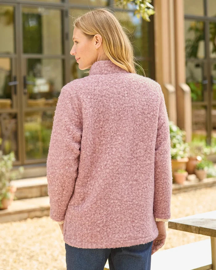 Judith Button Through Fleece Jacket - Rose
