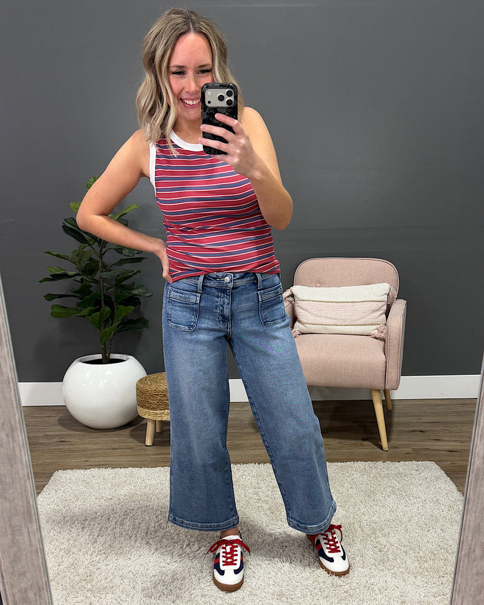KanCan Jody Patch Pocket Wide Leg Jeans KanCan