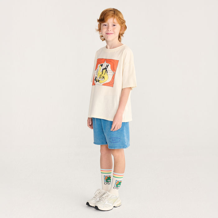 Kids Cotton Taxi Saurus T-shirt - Off White