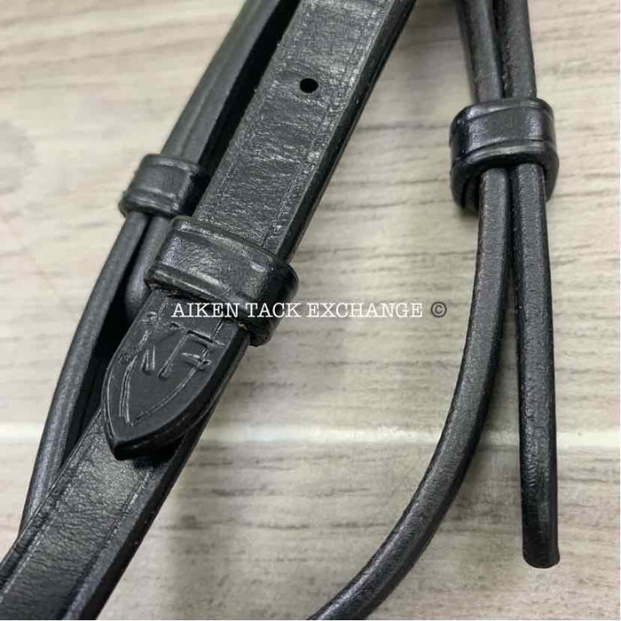 KL Select Red Barn Arena Ergonomic Flash Dressage Bridle, Black, Oversize