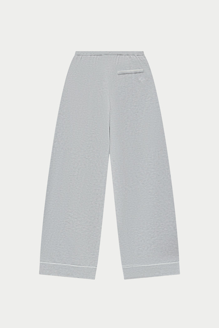 KNITTED PANEL TROUSERS - GREY MARL