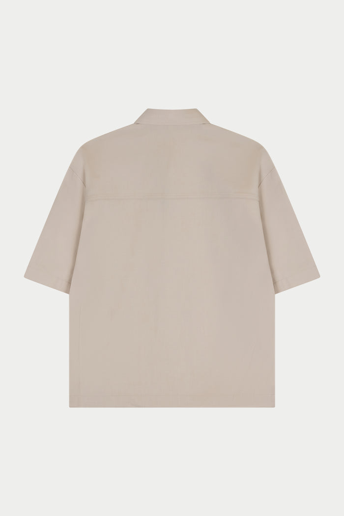 LASER CUT EMBLEM SHIRT - STONE