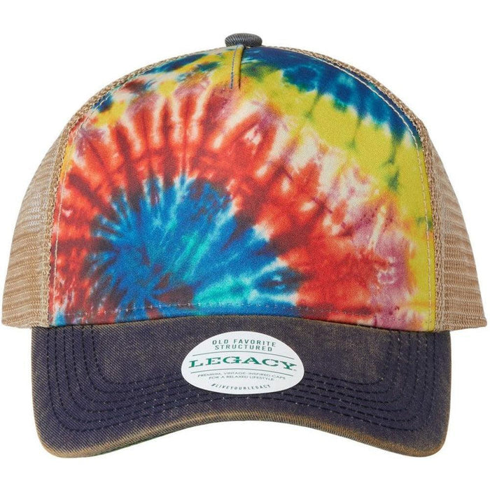 Rainbow Tie Dye/Navy/Khaki / OSFA