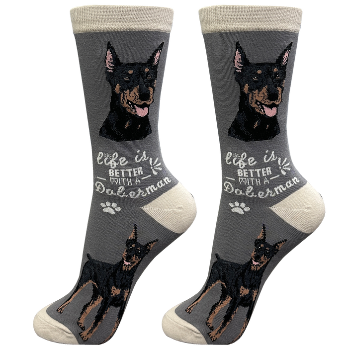 Life is Better Socks Doberman