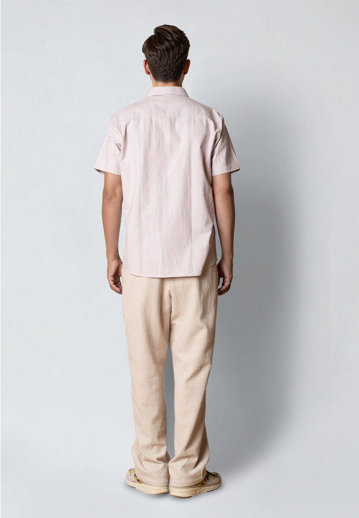 Clean Cut Copenhagen LUCA COTTON/LINEN S/S SHIRT Skjorte S/S Violet ice