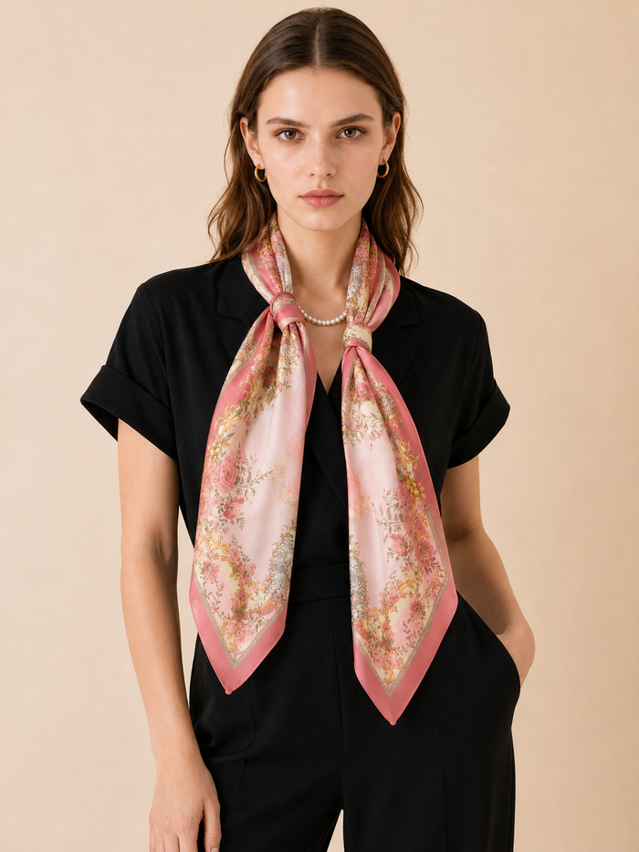Luxe Floral Silk Scarf
