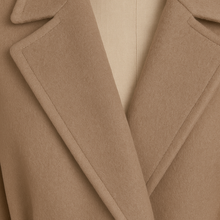Luxury Wool-Blend Belted Longline Silhouette Wrap Coat