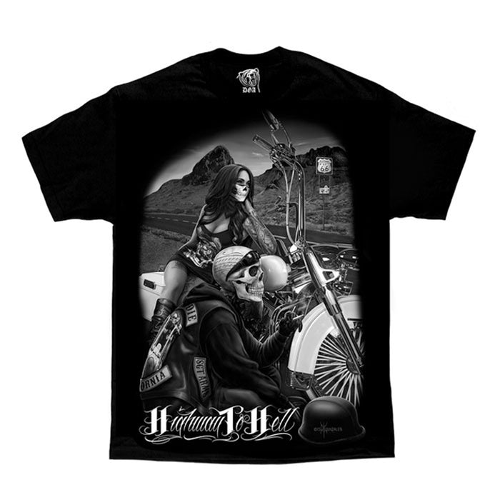 Men's Highway to Hell Shirt: "IMAGE IS ON THE FRONT"! 6 oz
