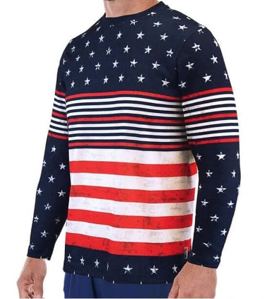 Men's Patriotic Dri Fit UPF50 Long Sleeve T-Shirt