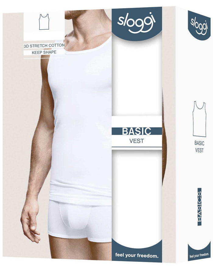 Mens Sloggi 2 Pack Vest - White - Image 2 - Country Collection