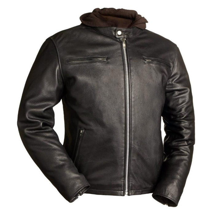 Additional view of the Eagle Leather Street Rider jacket showing the snap-out quilted insulation liner